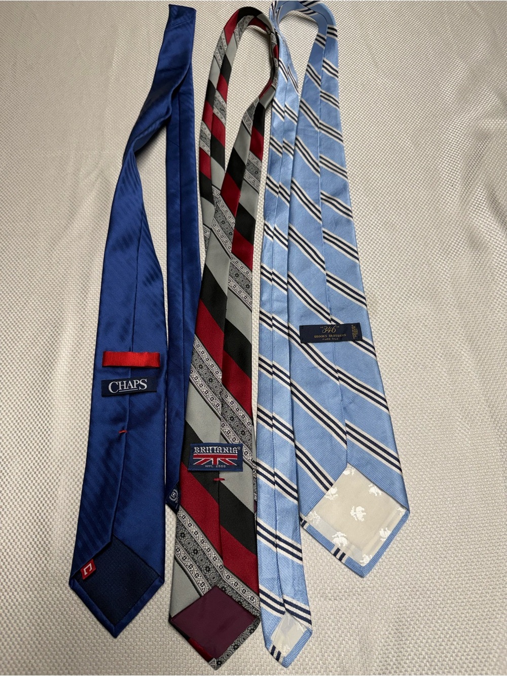 Chaps Blue Solid Tie with Two Striped Neckties